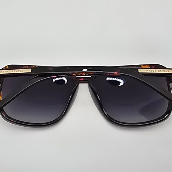 Prive Revaux The Bruce Tortoise Frame Polarized Grey Lens Aviator Sunglasses - Picture 11 of 16